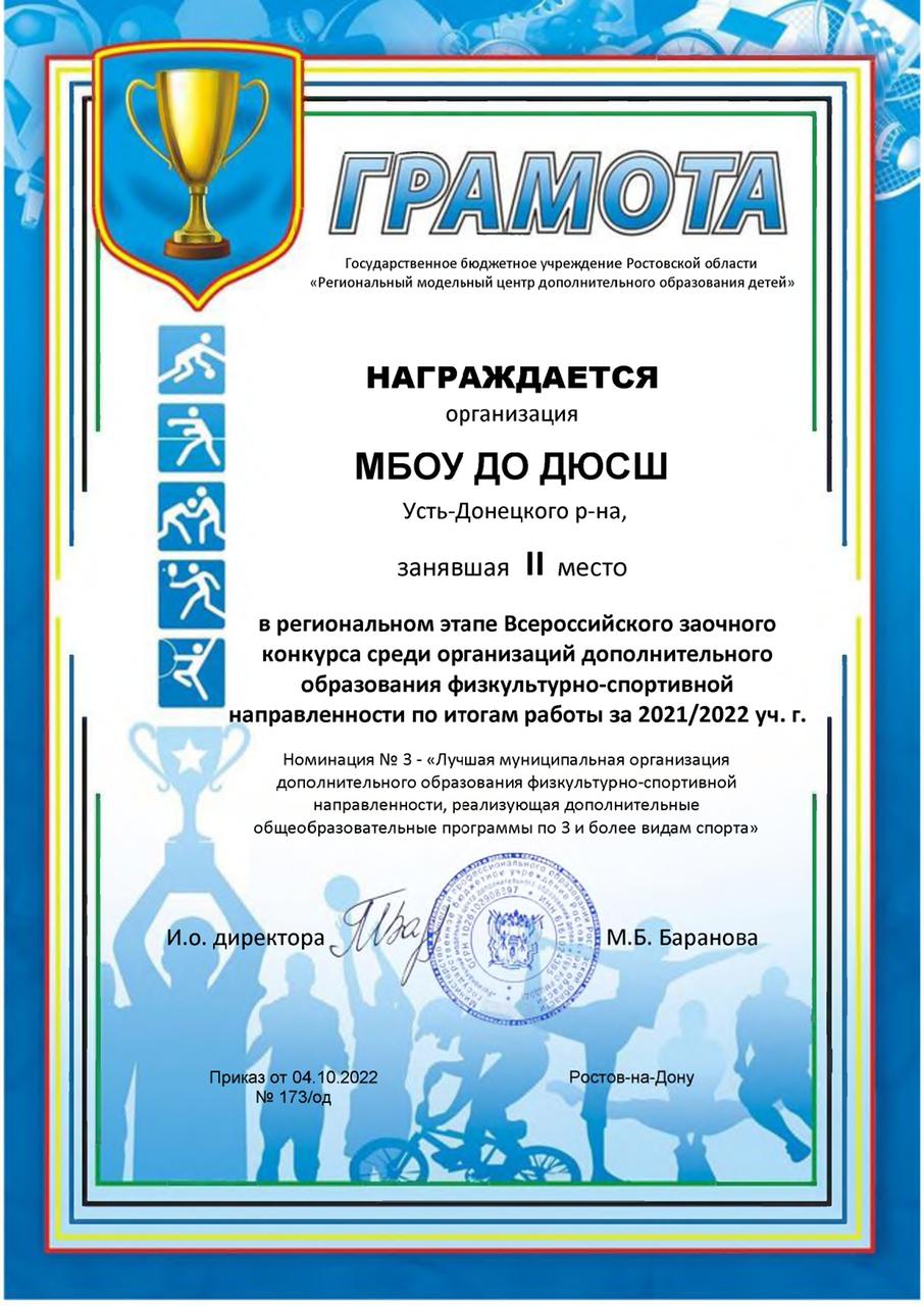 Региональный этап всероссийского конкурса среди организаций дополнительного образования физкультурно-спортивной направленности