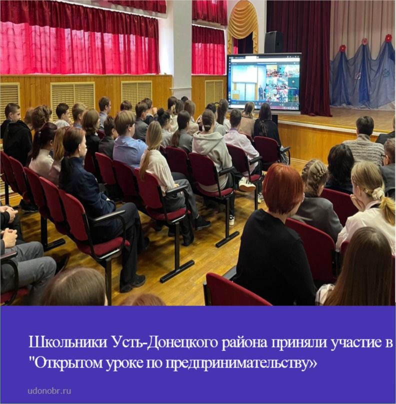 Школьники Усть-Донецкого района приняли участие в «Открытом уроке по предпринимательству»